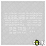 Lade das Bild in den Galerie-Viewer, Aufkleber 209teilig Modellbau RC Slotcar Zahlen Buchstaben grau Sticker 5mm Modellbau Beschriftung
