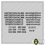 Lade das Bild in den Galerie-Viewer, Aufkleber 209teilig Modellbau RC Slotcar Zahlen Buchstaben schwarz Sticker Modellbau Beschriftung

