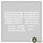 Lade das Bild in den Galerie-Viewer, Aufkleber 209teilig Modellbau RC Slotcar Zahlen Buchstaben weiss Sticker Modellbau Beschriftung
