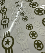 Lade das Bild in den Galerie-Viewer, Aufkleber 31 teilig Modellbau RC US Army Flugzeugbau Sticker Armee Sterne Modellbau Beschriftung
