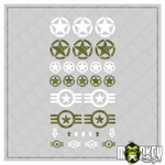 Lade das Bild in den Galerie-Viewer, Aufkleber 31 teilig Modellbau RC US Army Flugzeugbau Sticker Armee Sterne Modellbau Beschriftung
