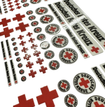 Lade das Bild in den Galerie-Viewer, Aufkleber 45 teilig Modellbau RC DRK Sticker Deutsches Rotes Kreuz Modellbau Beschriftung
