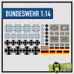 Lade das Bild in den Galerie-Viewer, Aufkleber Set 1:14 Bundeswehrkreuz Panzer LKW Armee Panzerbattalion Feldjäger Modellbau Beschriftung
