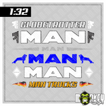 Lade das Bild in den Galerie-Viewer, Aufkleber Set 6-teilig 1:32 Modellbau RC Slotcar Sticker UV-beständig MAN Modellbau Beschriftung
