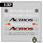 Lade das Bild in den Galerie-Viewer, Aufkleber Set 6-teilig 1:32 Modellbau RC Slotcar Sticker UV-beständig Mercedes Modellbau Beschriftung
