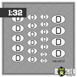 Lade das Bild in den Galerie-Viewer, Aufkleber Set D Zeichen 1:18 / 1:24 / 1:32 RC Auto Modellbau Tuning Sticker Modellbau Beschriftung
