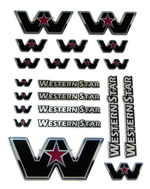 Lade das Bild in den Galerie-Viewer, CHROM Western Star TRUCK USA 1:14 1:14,5 Tamiya STICKER RC AUFKLEBER 016 Modellbau Beschriftung
