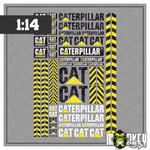 Lade das Bild in den Galerie-Viewer, Caterpillar CAT Aufkleber Set passend für 1:14 Tamiya RC LKW Truck Sticker Bau Modellbau Beschriftung
