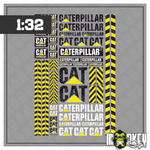 Lade das Bild in den Galerie-Viewer, Caterpillar CAT Aufkleber Set passend für 1:32 SIKU WIKING LKW Truck Sticker Bau Modellbau Beschriftung
