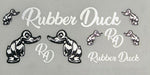 Lade das Bild in den Galerie-Viewer, Chrom Rubber Duck Set Truck 1:14 1:16 Aufkleber USA LKW Oldschool Tamiya Wedico Modellbau Beschriftung
