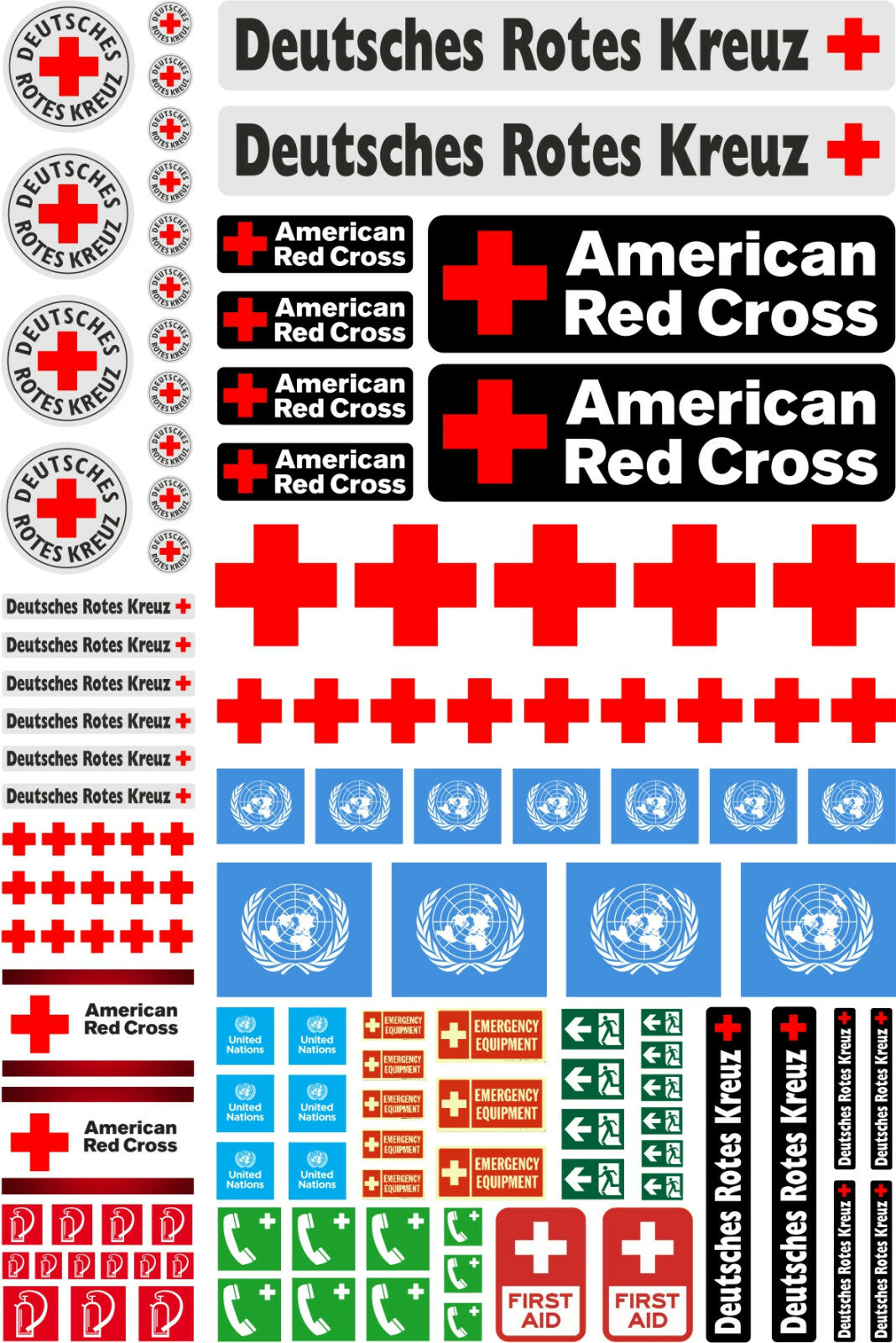 DRK Rotes Kreuz 1:32 EXIT UN FIRST AID DIORAMA STICKER AUFKLEBER 064 ...