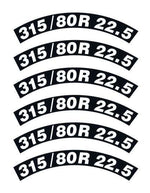 Lade das Bild in den Galerie-Viewer, Dimension Reifenbeschriftung Grösse 315/80R 22.5 - Aufkleber Tamiya Decal 1:14 Modellbau Beschriftung
