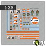 Lade das Bild in den Galerie-Viewer, Gulf Decal Set 1:32 Racing Beschriftung Modellbau Motorsport Scale Zubehör Modellbau Beschriftung
