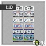 Lade das Bild in den Galerie-Viewer, Kennzeichen Set USA 1:10 US License Plates Decals für Modellautos Diorama Set C Modellbau Beschriftung
