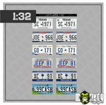 Lade das Bild in den Galerie-Viewer, Kennzeichen Set USA 1:32 US License Plates Decals für Modellautos Diorama Set Modellbau Beschriftung
