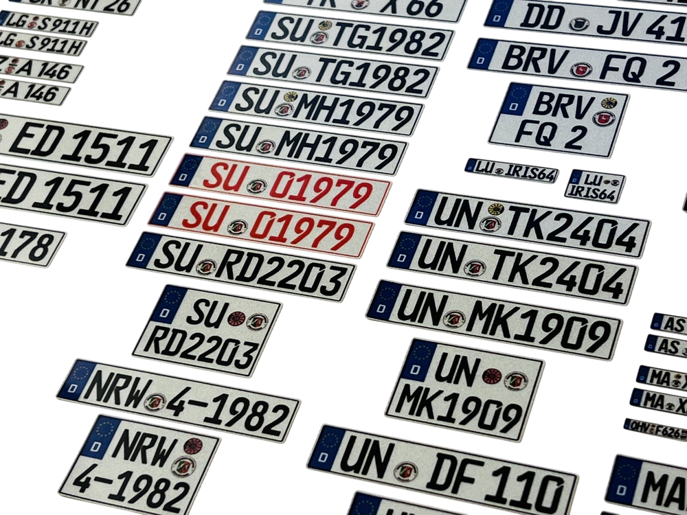 Kennzeichen reflektierend Modellbau RC 1:5 1:12 1:14 1:16 1:8 1:24 1:18 1:10 Modellbau Beschriftung