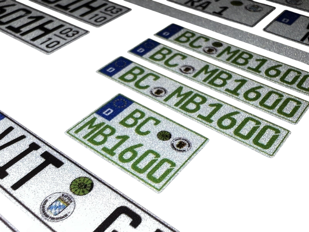 Kennzeichen reflektierend Modellbau RC 1:5 1:12 1:14 1:16 1:8 1:24 1:18 1:10 Modellbau Beschriftung