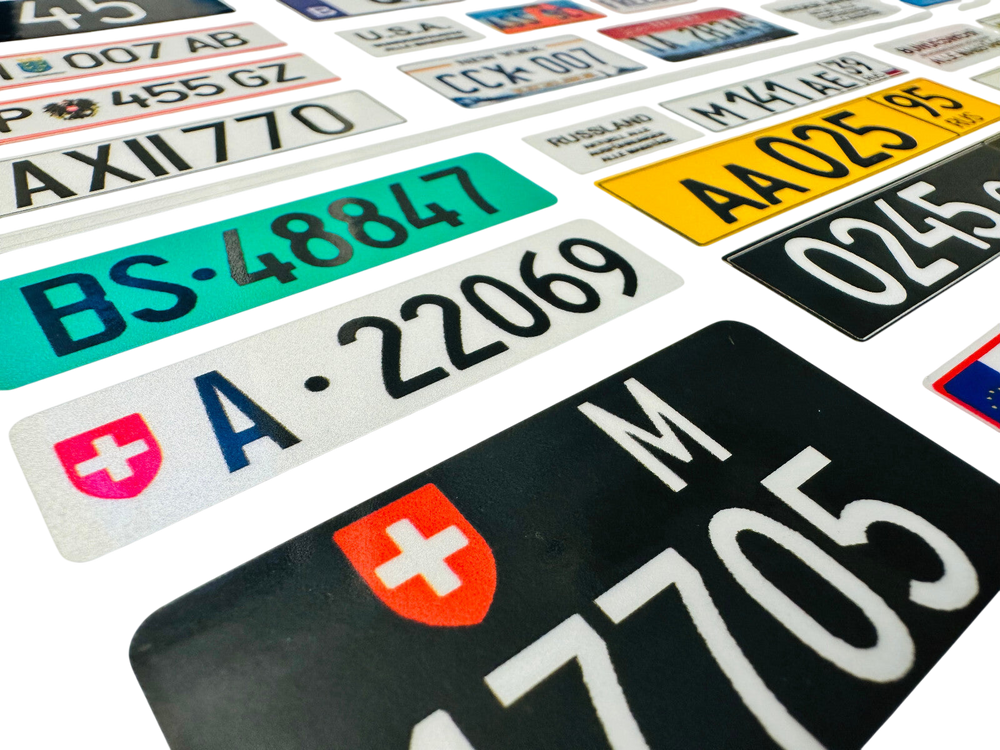 Kennzeichen reflektierend Modellbau RC 1:5 1:12 1:14 1:16 1:8 1:24 1:18 1:10 Modellbau Beschriftung