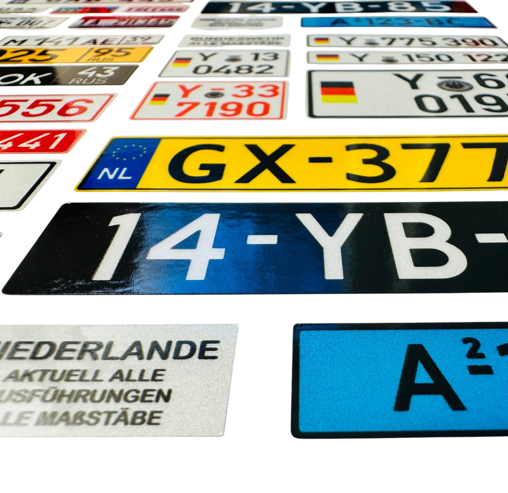 Kennzeichen reflektierend Modellbau RC 1:5 1:12 1:14 1:16 1:8 1:24 1:18 1:10 Modellbau Beschriftung