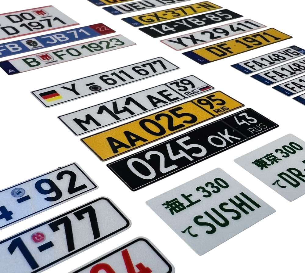 Kennzeichen reflektierend Modellbau RC 1:5 1:12 1:14 1:16 1:8 1:24 1:18 1:10 Modellbau Beschriftung