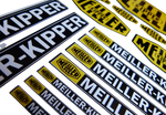 Lade das Bild in den Galerie-Viewer, Komplett Set 1:14 - 1:16 Aufkleber MEILLER KIPPER TAMIYA / WEDICO DECAL - RC Modellbau Beschriftung
