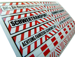 Lade das Bild in den Galerie-Viewer, Komplett Set 1:14,5 - 1:16 Schwertransport Warn - Aufkleber Tamiya Wedico 025 Modellbau Beschriftung
