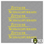 Lade das Bild in den Galerie-Viewer, LGB 4-teiliges Aufkleber Spur G Gartenbahn Zittauer Beschriftung Modellbahn Modellbau Beschriftung
