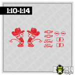 Lade das Bild in den Galerie-Viewer, Männchen Piss Cowboy rot 1:10 bis 1:14 | Modellbau Zubehör für RC LKW Auto Modellbau Beschriftung
