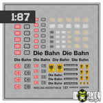 Lade das Bild in den Galerie-Viewer, Mehrteiliges Set (B) Deutsche Bundesbahn Keks Beschriftung Decals 1:87 Spur H0 Modellbau Beschriftung
