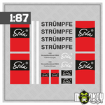 Lade das Bild in den Galerie-Viewer, Mehrteiliges Set ESDA Strümpfe Decals 1:87 Spur H0 Modelleisenbahn DDR Modellbau Beschriftung
