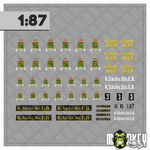 Lade das Bild in den Galerie-Viewer, Mehrteiliges Set Königlich Sächsische Eisenbahn Decals 1:87 Spur H0 Modellbahn Modellbau Beschriftung
