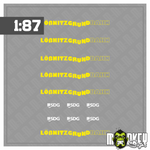 Lade das Bild in den Galerie-Viewer, Mehrteiliges Set Lößnitz GB Beschriftung Decals DDR 1:87 Spur H0 Modellbahn Modellbau Beschriftung
