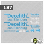 Lade das Bild in den Galerie-Viewer, Mehrteiliges Set VEB DECELITH Decals 1:87 Spur H0 Modelleisenbahn DDR Modellbau Beschriftung
