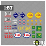 Lade das Bild in den Galerie-Viewer, Mehrteiliges Set f. Kessel und Tankwagen Beschriftung Decals 1:87 Spur H0 Bahn Modellbau Beschriftung
