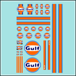 Lade das Bild in den Galerie-Viewer, Modellbau Decals 1:18 1:24 Auto Tuning Transfer RC Car Set Wassertransfer Gulf Modellbau Beschriftung
