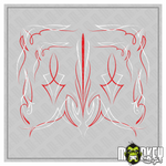 Lade das Bild in den Galerie-Viewer, Pinstripe B Aufkleber Set Tamiya LKW 1:14 RC US Truck Modellbau Sticker Red Modellbau Beschriftung
