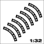 Lade das Bild in den Galerie-Viewer, Reifenbeschriftung Markierung 315/80R 22.5 BLACK Aufkleber LKW 1:32 Schuco Welly Modellbau Beschriftung
