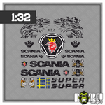 Lade das Bild in den Galerie-Viewer, Scania Aufkleber Set passend für 1:32 SIKU WIKING LKW Truck Sticker Black Modellbau Beschriftung
