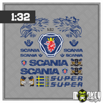Lade das Bild in den Galerie-Viewer, Scania Aufkleber Set passend für 1:32 SIKU WIKING LKW Truck Sticker Blau Modellbau Beschriftung
