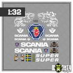 Lade das Bild in den Galerie-Viewer, Scania Aufkleber Set passend für 1:32 SIKU WIKING LKW Truck Sticker Weiss Modellbau Beschriftung
