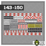 Lade das Bild in den Galerie-Viewer, Special - 4 SETs Aufkleber Bundle Baufahrzeuge 1:43 &amp; 1:50 Sticker Modellbau Modellbau Beschriftung
