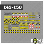 Lade das Bild in den Galerie-Viewer, Special - 4 SETs Aufkleber Bundle Baufahrzeuge 1:43 &amp; 1:50 Sticker Modellbau Modellbau Beschriftung
