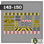 Lade das Bild in den Galerie-Viewer, Special - 4 SETs Aufkleber Bundle Baufahrzeuge 1:43 &amp; 1:50 Sticker Modellbau Modellbau Beschriftung
