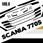 Lade das Bild in den Galerie-Viewer, Tamiya Grill Scania 770s in 1:14.5 Modellbau RC Truck Aufkleber Set Chrom u.a. Modellbau Beschriftung
