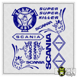 Lade das Bild in den Galerie-Viewer, Tamiya LKW Aufkleber SCANIA Set 14-teilig 1:14 1:16 Modellbau Sticker blau Modellbau Beschriftung
