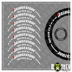 Lade das Bild in den Galerie-Viewer, Tamiya Reifenbeschriftung 1:14 BRIDGESTONE RC LKW freistehend Aufkleber 385 Modellbau Beschriftung
