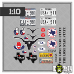 Lade das Bild in den Galerie-Viewer, USA Texas Lone Star Set 28-teilig 1:10 RC Car Aufkleber Sticker Truck Offroad Modellbau Beschriftung
