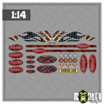 Lade das Bild in den Galerie-Viewer, USA Truck PETERBILT Sticker Set 1:14 | LKW Aufkleber Modellbau Zubehör Modellbau Beschriftung
