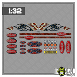 Lade das Bild in den Galerie-Viewer, USA Truck PETERBILT Sticker Set 1:32 | LKW Aufkleber Modellbau Zubehör Modellbau Beschriftung
