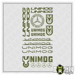 Lade das Bild in den Galerie-Viewer, Unimog Aufkleber Set 18tlg Armeegrün LKW 1:8 1:14 Universal Tamiya Truck Sticker Modellbau Beschriftung
